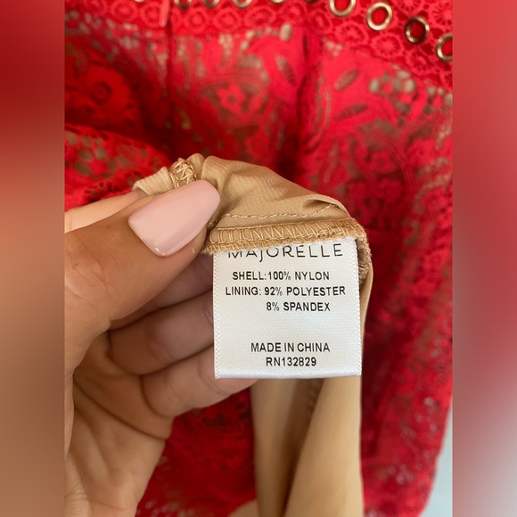 Majorelle Scarlet Red Lace Dress Size M - Picture 8 of 12